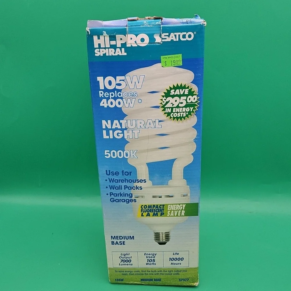 Satco S7377 105T5/50 Compact Fluorescent Spiral 105W 120V T5 Medium E26 5000K